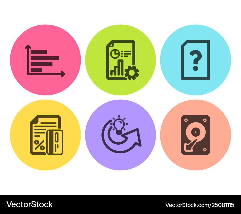 Credit card unknown file and report icons set Vector Image