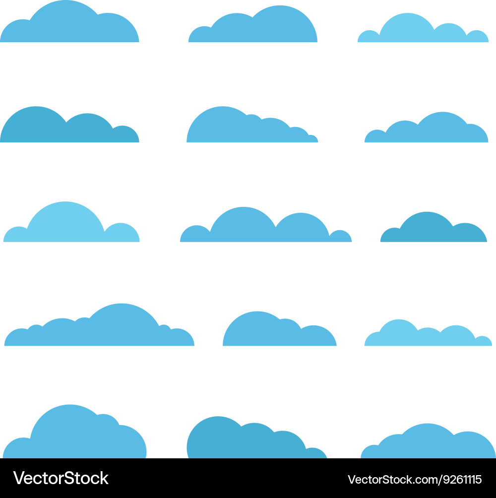 Different abstract clouds collection design Vector Image