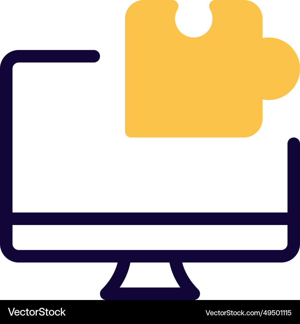 Digital puzzle brain game installed in desktop vector image