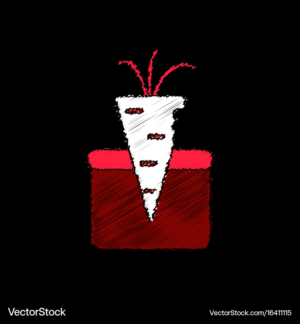 Flat shading style icon turnip in soil Vector Image