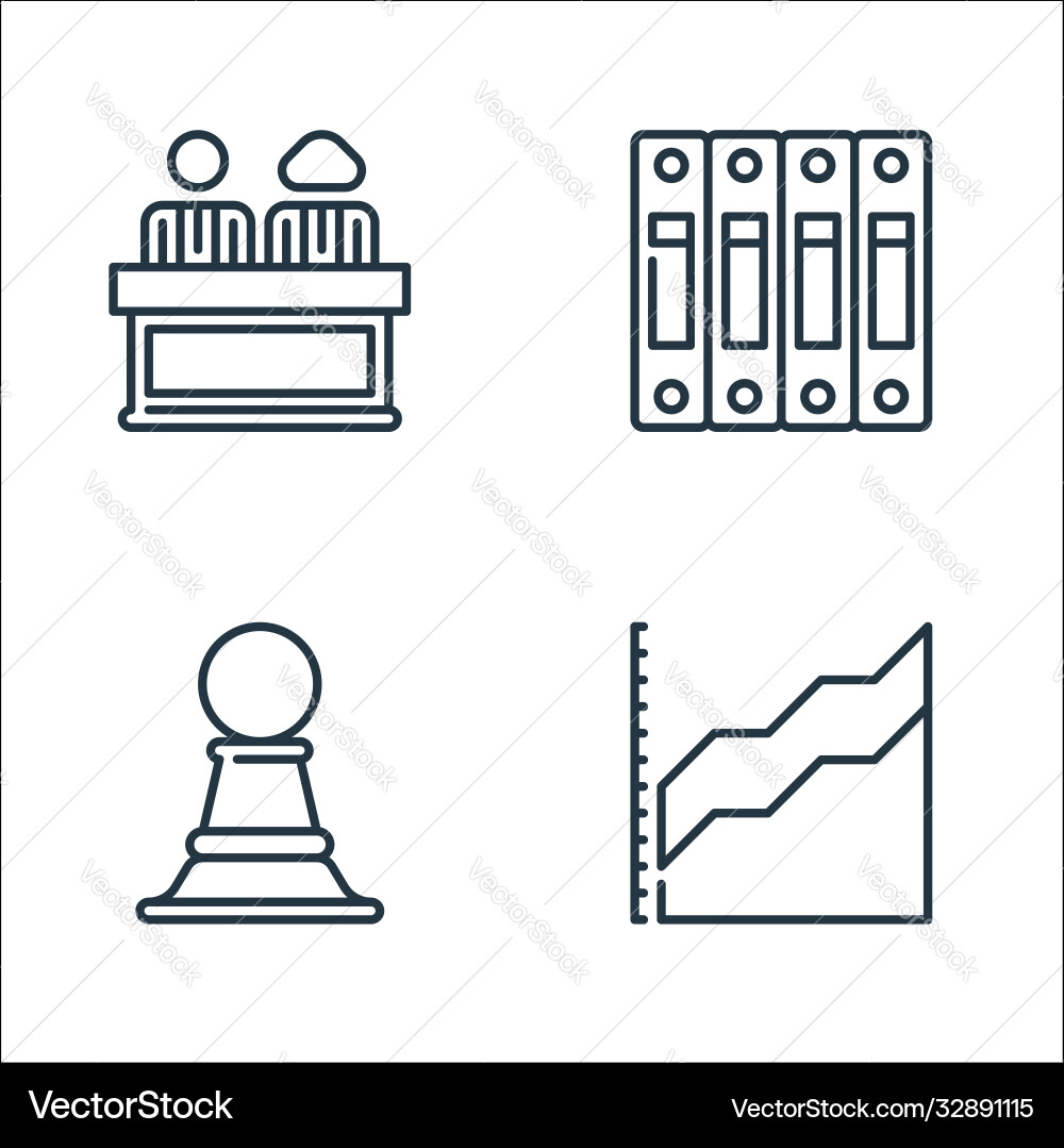 Management line icons linear set quality Management line icons linear set quality Vector Image
