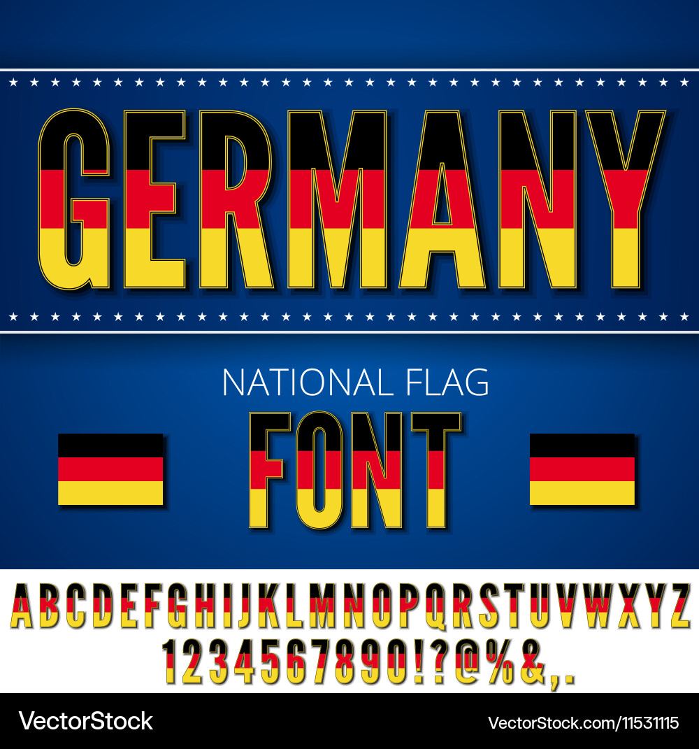 National flag font Vector Image