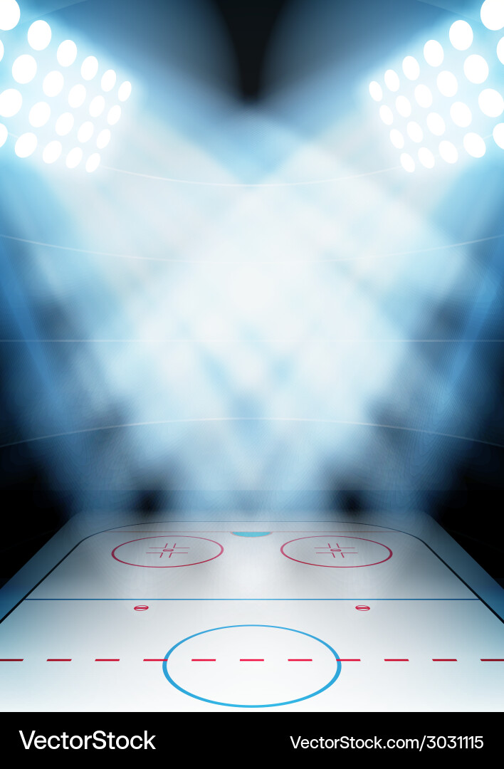 Night Hockey Stadium Background Vector Image