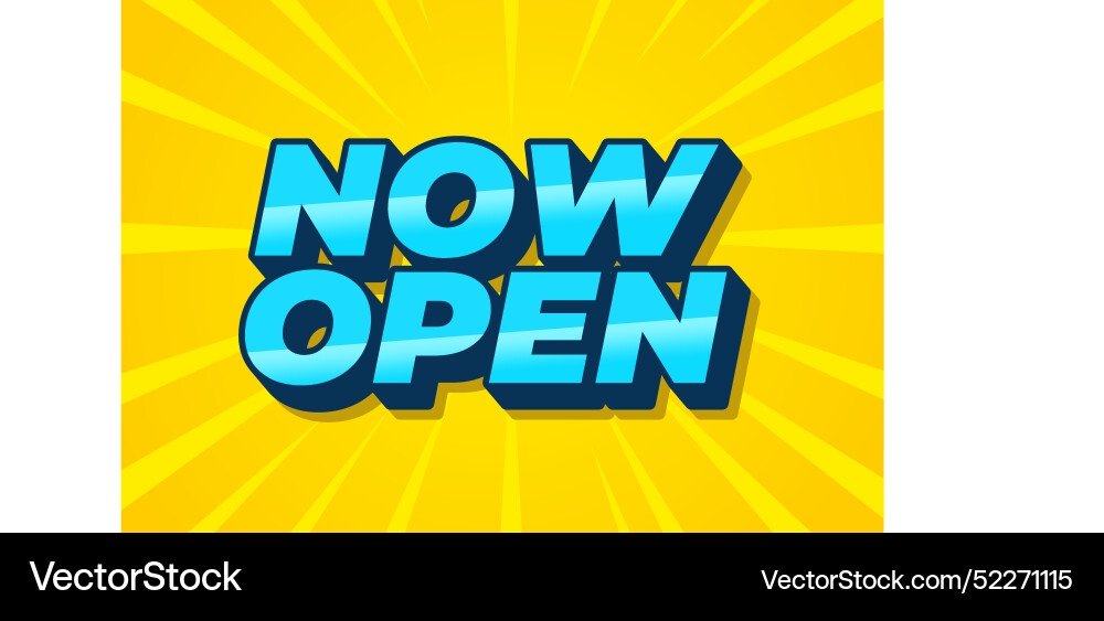Now open text effect in 3d style with good colors Now open text effect in 3d style with good colors Vector Image