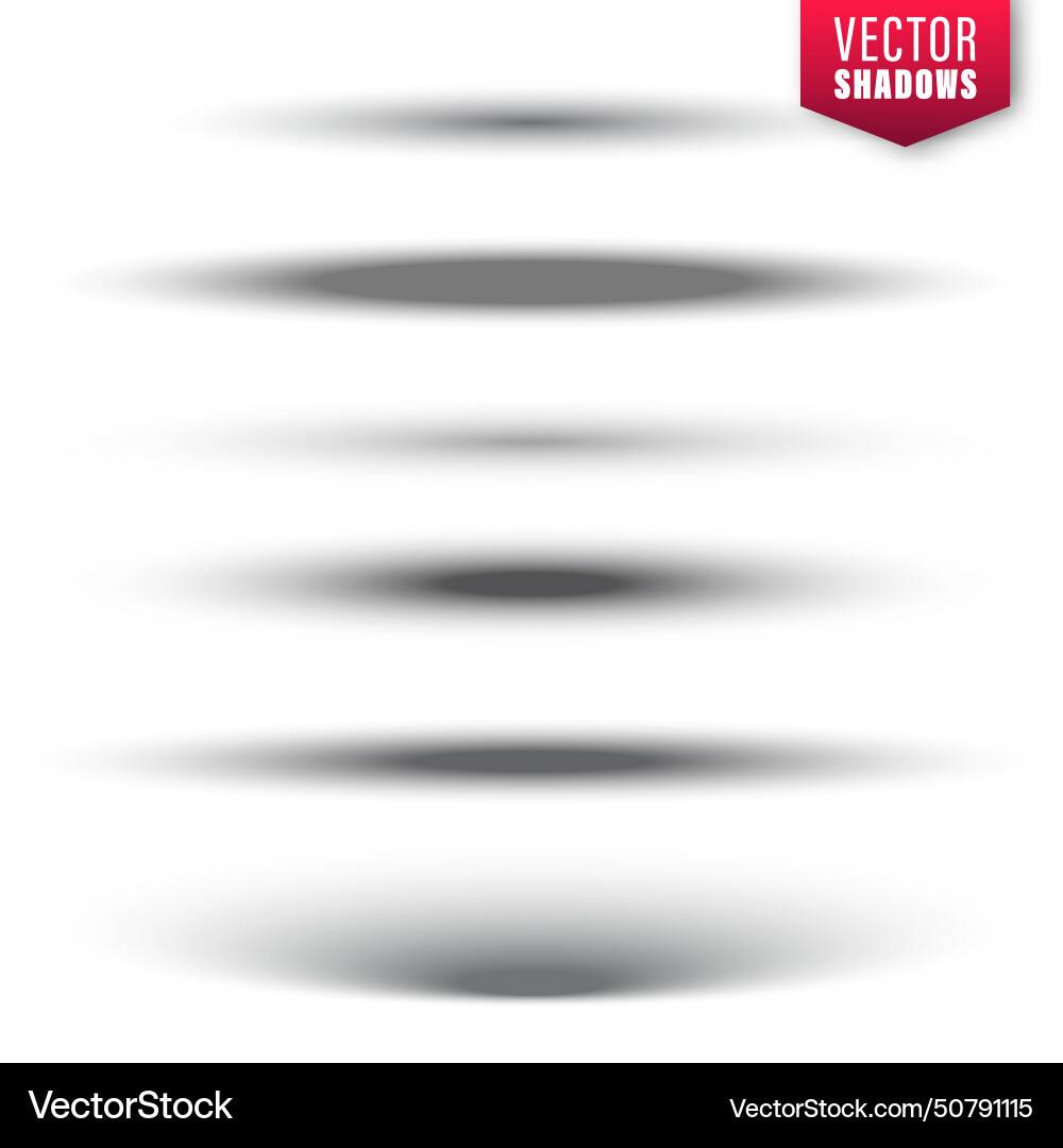 Realistic shadow effect round shadows collection Vector Image