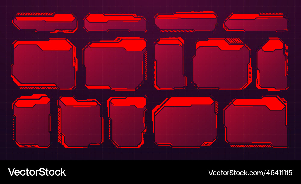 Red futuristic hud or ui elements sci-fi user Red futuristic hud or ui elements sci-fi user vector image