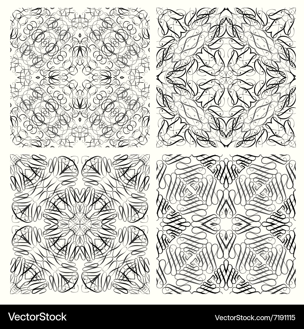 Set of seamless pattern in retro style vector image