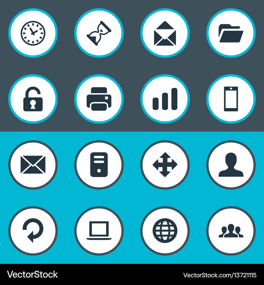 Set of simple apps icons vector image