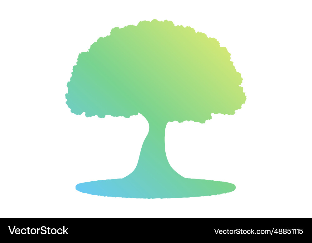 Silhouette of a deciduous tree with soft gradient Silhouette of a deciduous tree with soft gradient Vector Image