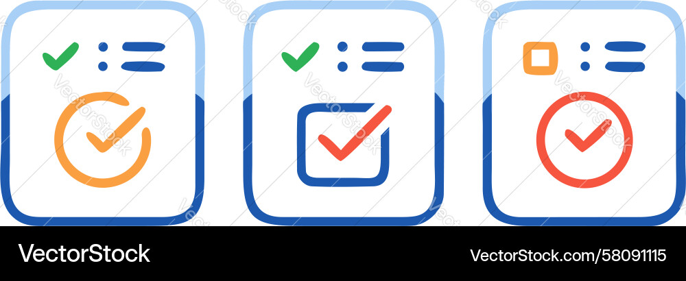Task Completion Checklists Icons Vector Image