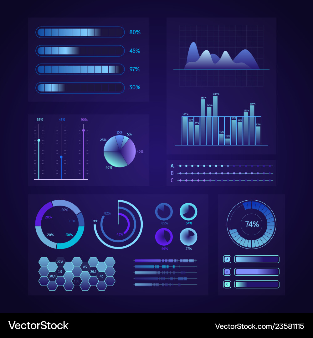 Technology graphics elements set for web and app Technology graphics elements set for web and app vector image