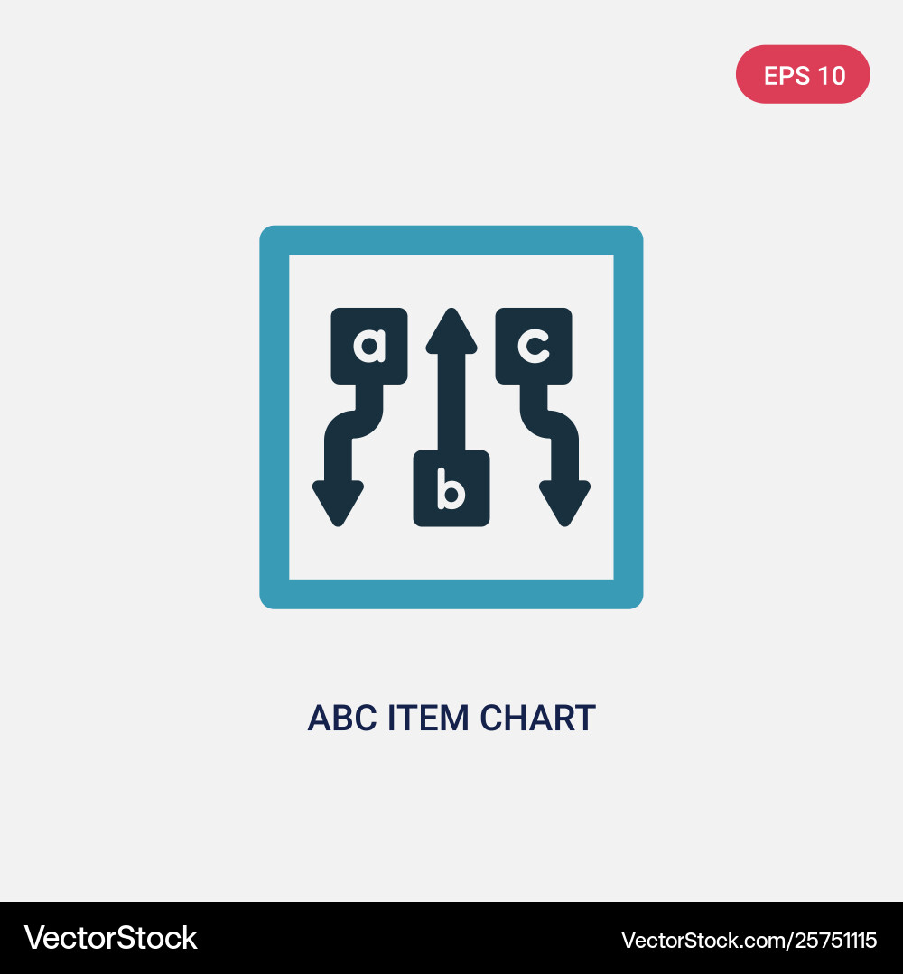 Two color abc item chart icon from user interface Vector Image