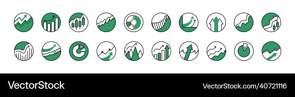 A set of icons for graphs and diagrams A set of icons for graphs and diagrams vector image