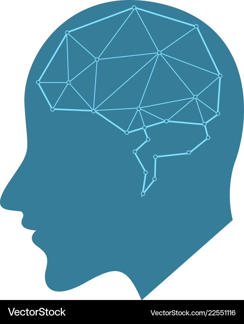 Abstract network ai brain Vector Image