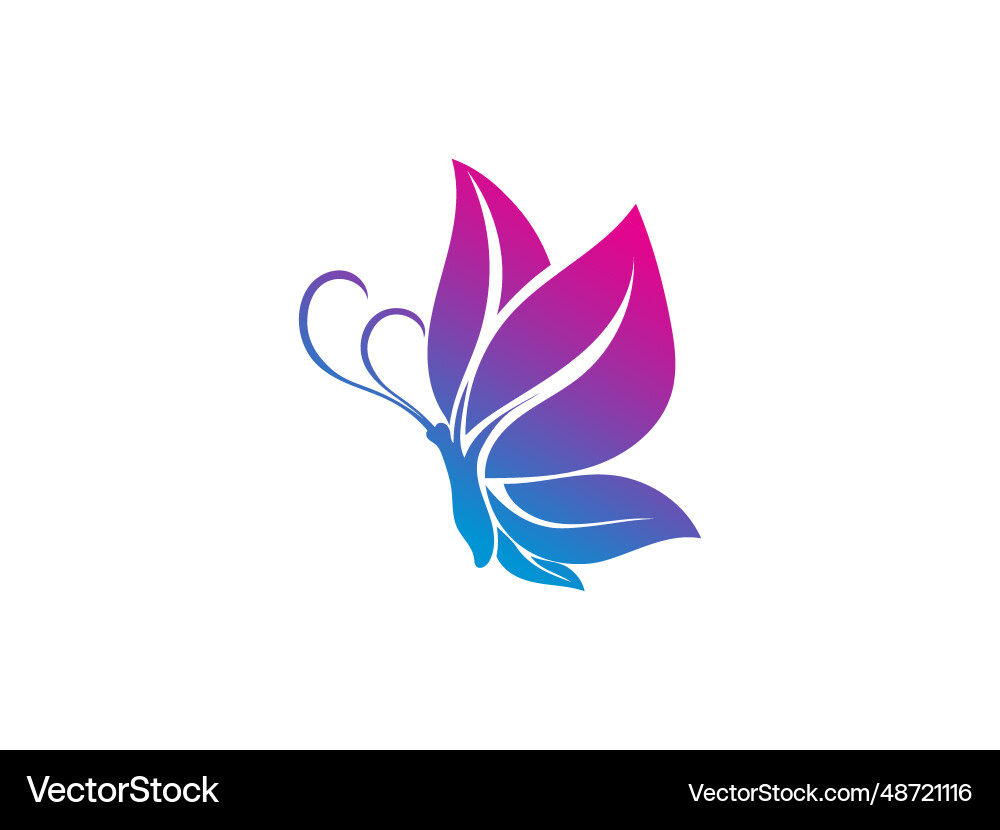 Butterfly abstract logo colorful Butterfly abstract logo colorful vector image