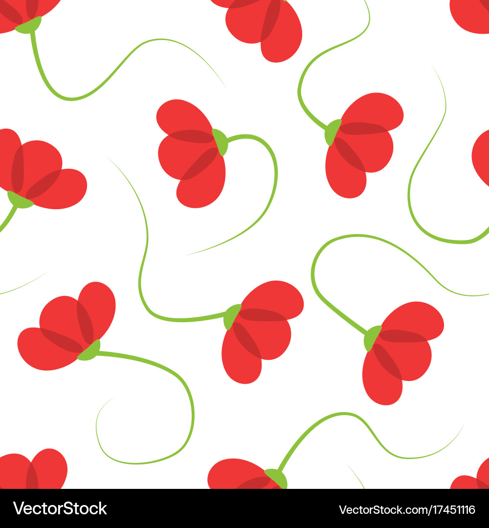 Corn poppy seamless pattern Vector Image