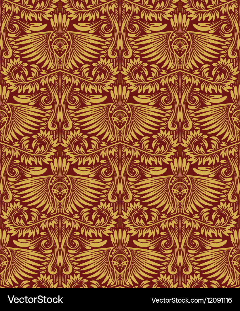 Damask seamless pattern repeating background vector image
