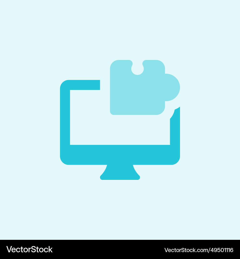 Digital puzzle brain game installed in desktop vector image