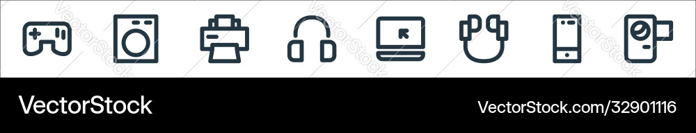 Electronics line icons linear set quality Electronics line icons linear set quality vector image