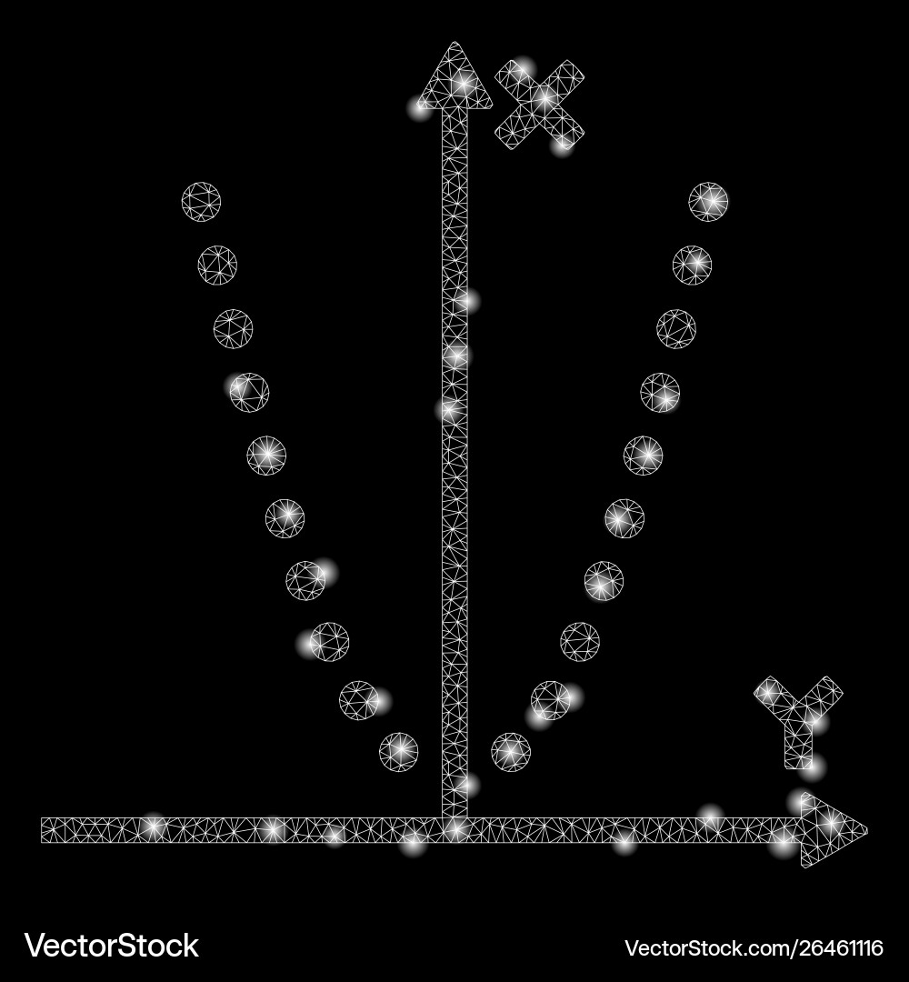 Flare mesh wire frame parabole plot with Flare mesh wire frame parabole plot with vector image