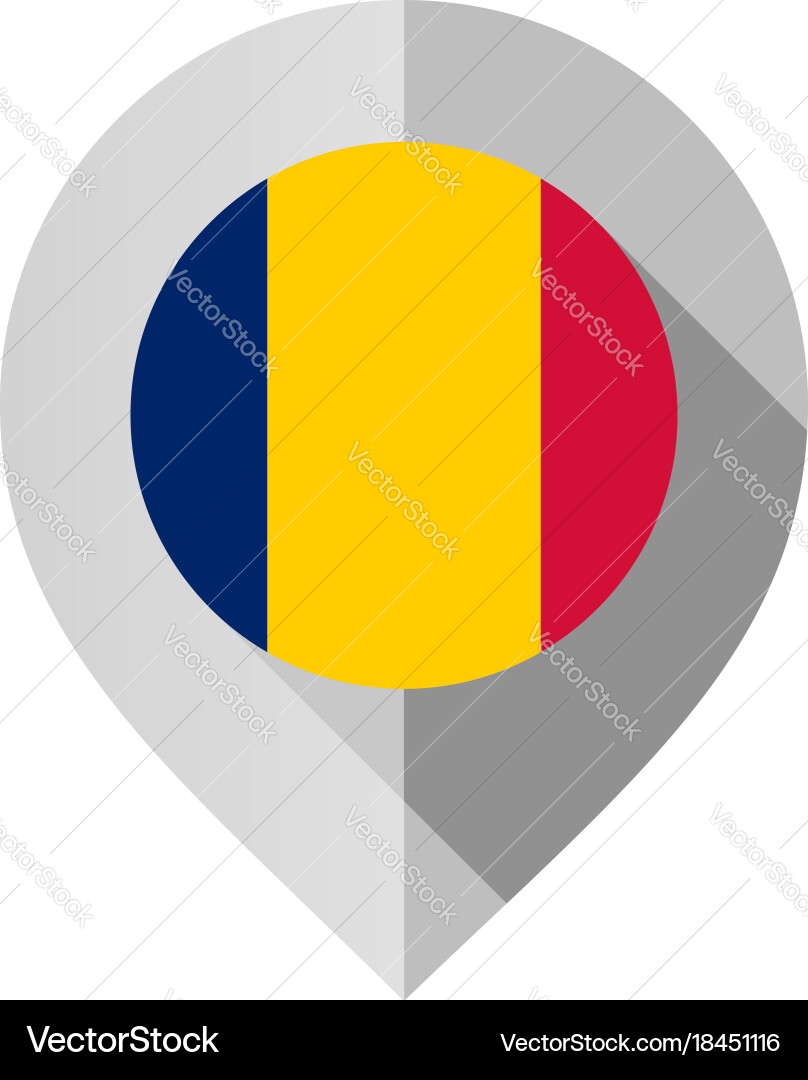 Marker with flag for map vector image