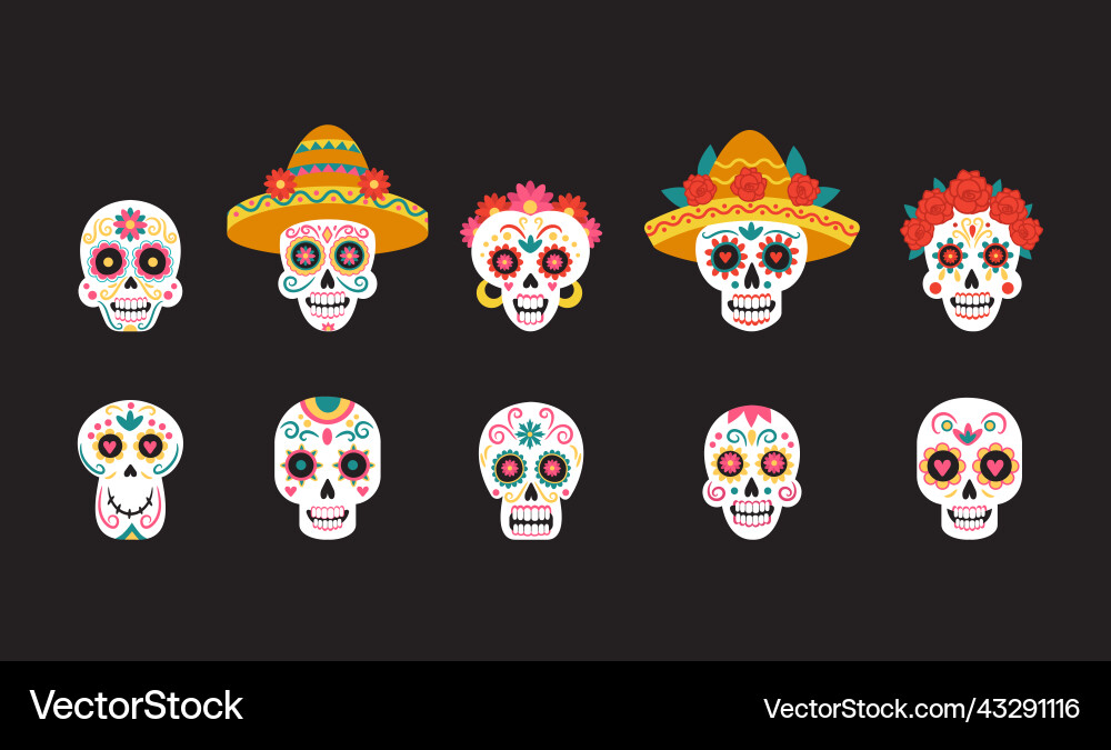 Mexiko toter Tag catrina tod skull halloween Mexiko toter Tag catrina tod skull halloween vektorbild