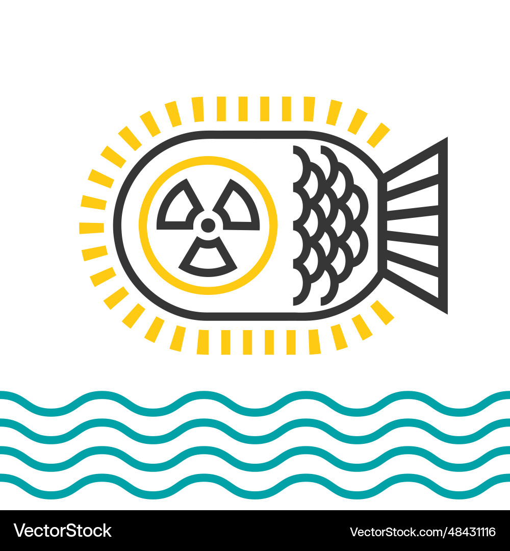 Radioaktives Wasser lineares Zeichen Piktogramm Symbol Radioaktives Wasser lineares Zeichen Piktogramm Symbol vektorbild