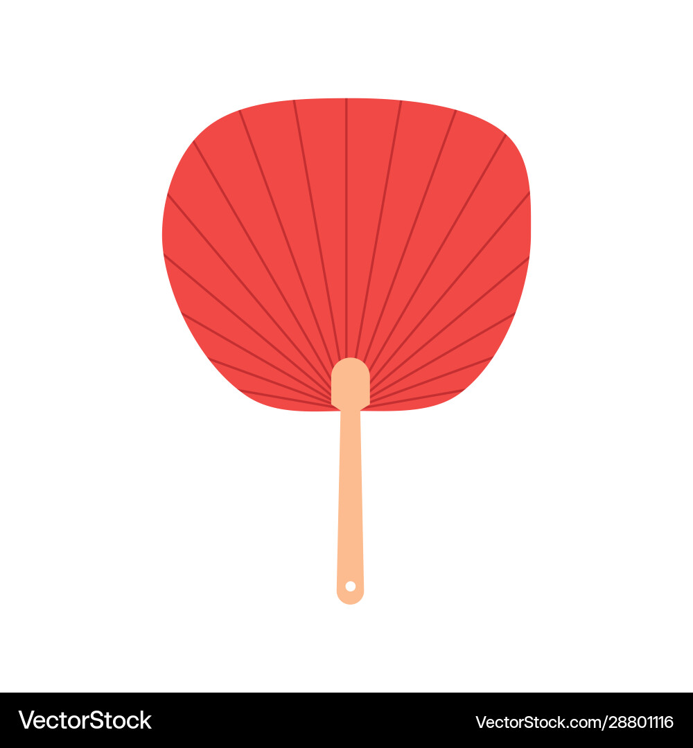 Red non-folding uchiwa fan isolated on background Red non-folding uchiwa fan isolated on background vector image