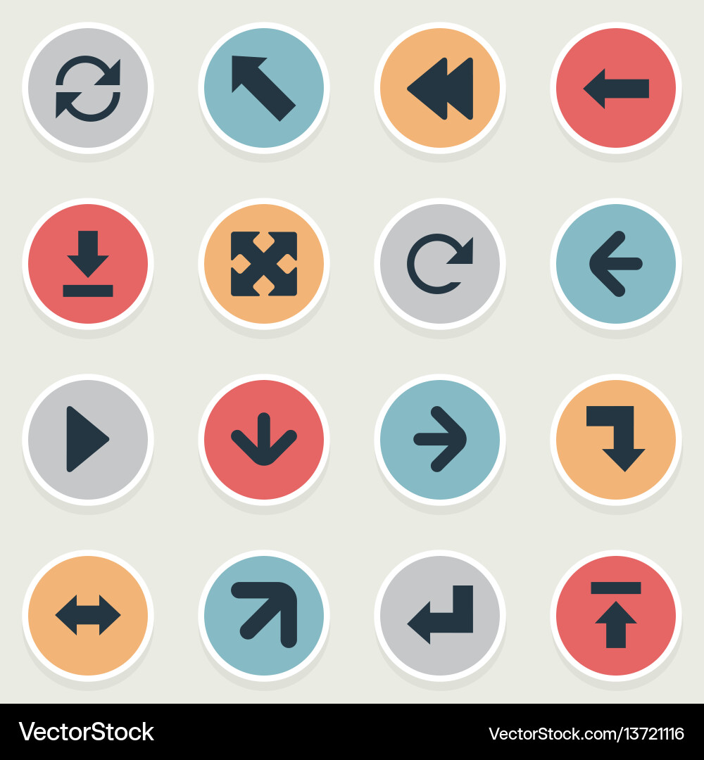 Set of simple pointer icons vector image