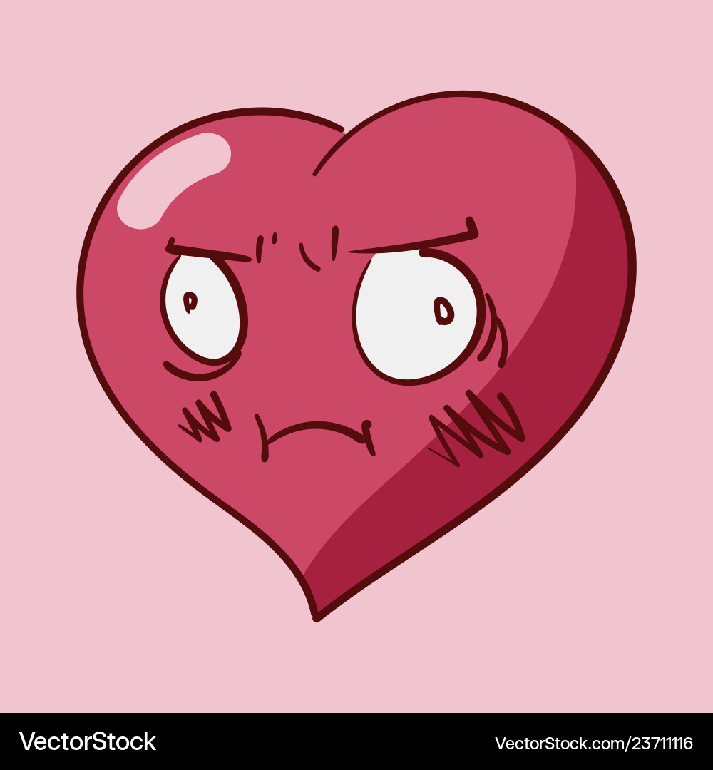 St valentines cartoon heart character emotions St valentines cartoon heart character emotions vector image