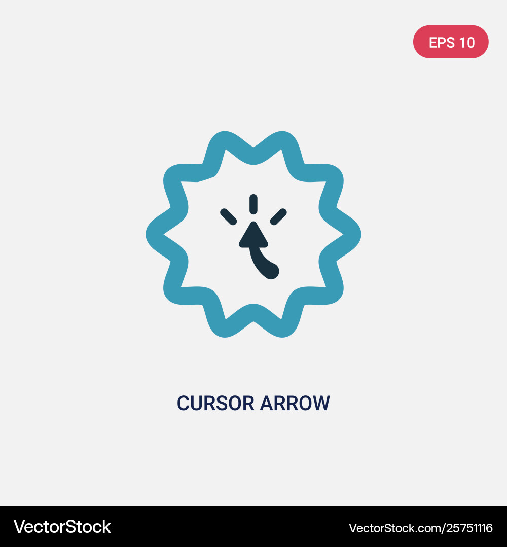 Two color cursor arrow icon from user interface Vector Image