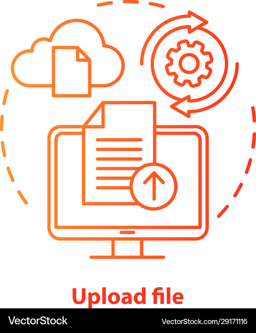Upload file red concept icon data transfer idea Upload file red concept icon data transfer idea vector image