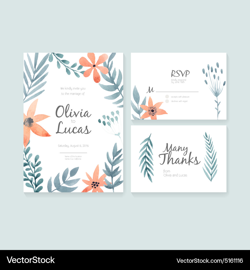 Wedding cards collection Wedding cards collection vector image
