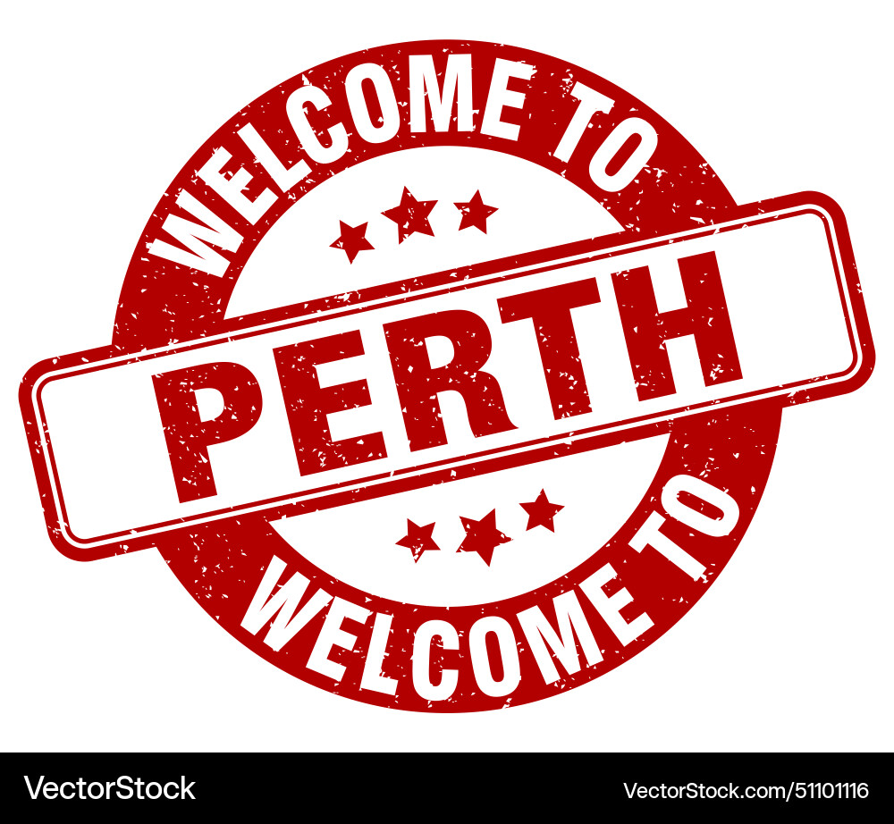 to perth stamp round sign Royalty Free Vector Image