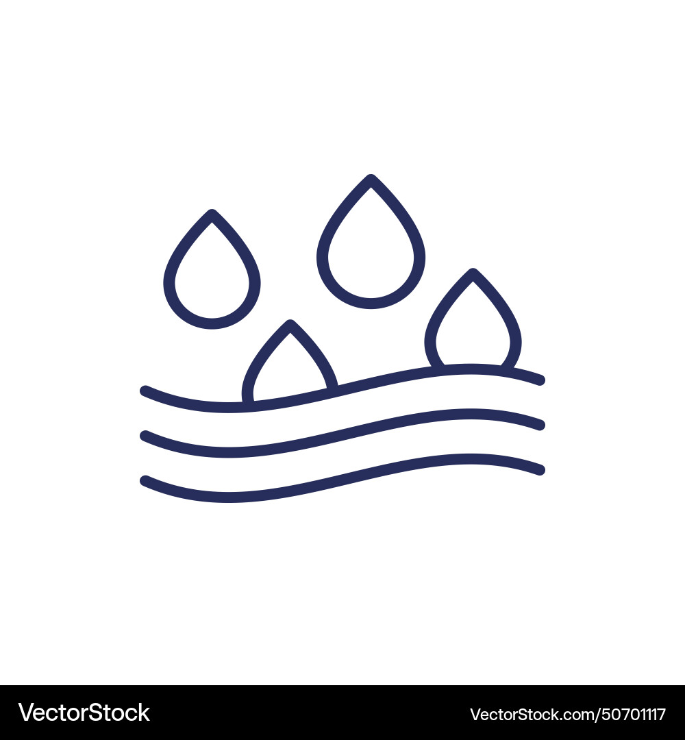 Absorption absorb water line icon Royalty Free Vector Image