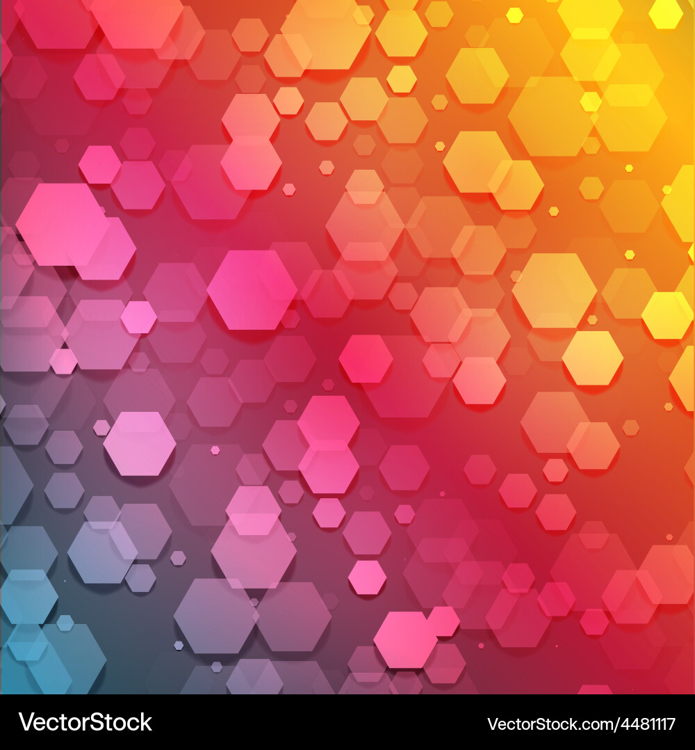 Abstract color 3d hexagonal Vector Image