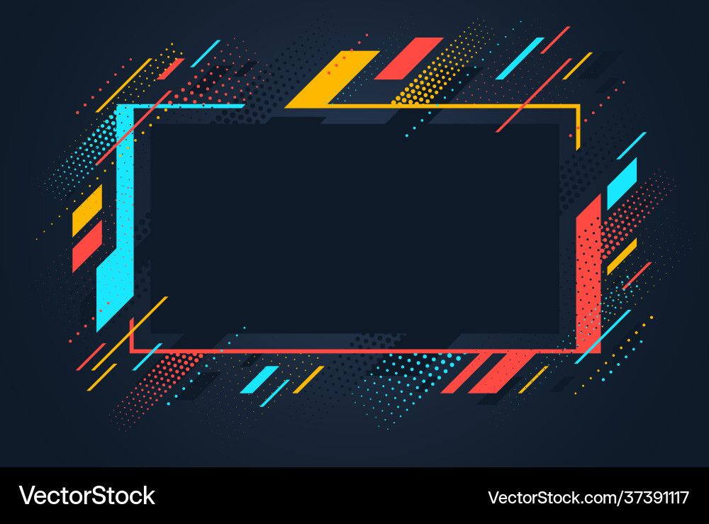 Artistic colorful frame with different elements Artistic colorful frame with different elements Vector Image