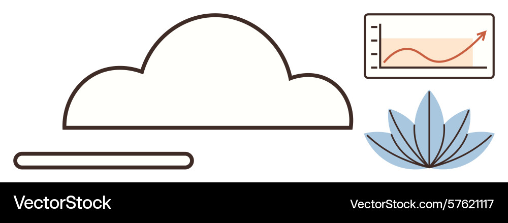 Cloud computing growth business data analytics Vector Image