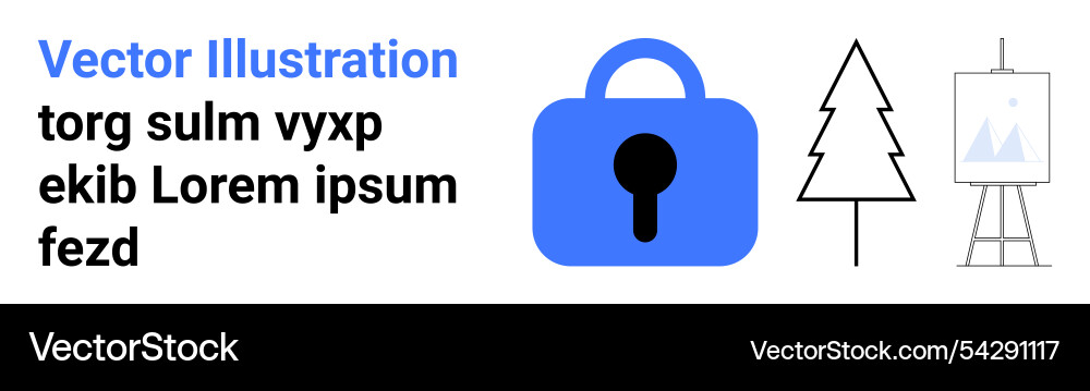 Data security and creative design with lock Data security and creative design with lock vector image