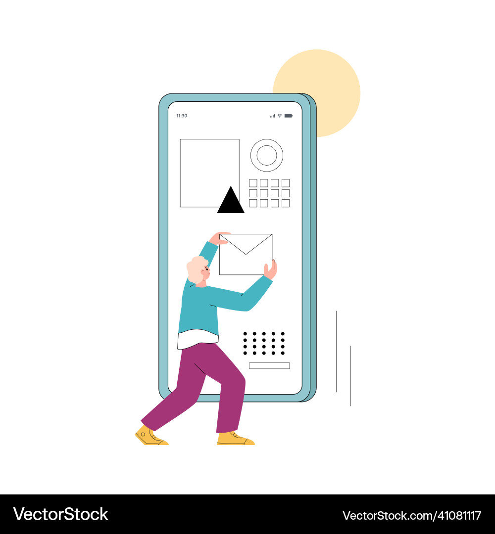 Designer creates mobile application interface vector image