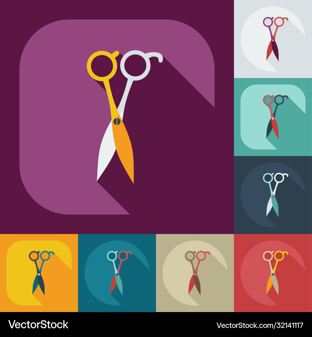 Flat modern design with shadow icons scissors Vector Image
