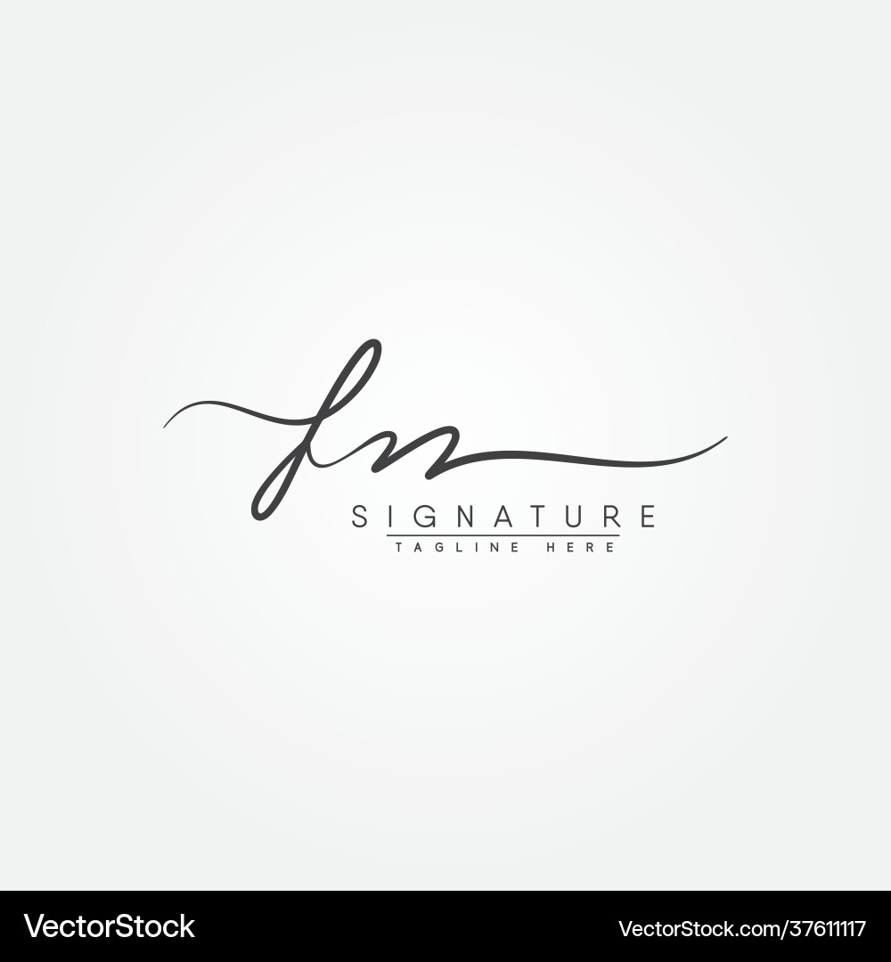 FN Initial Letter Signature Logo Vector Image