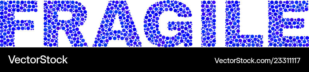 Fragile text in dot style vector image