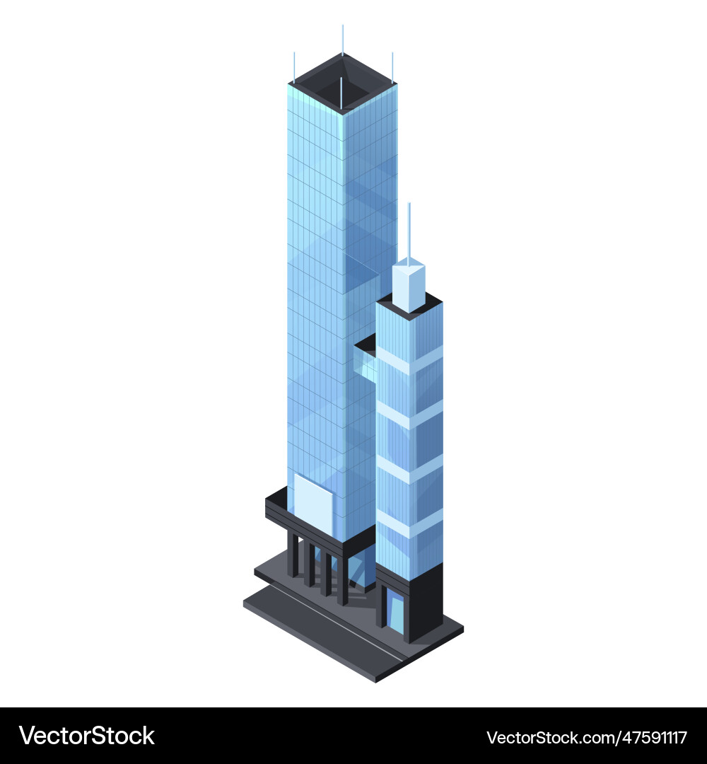 Isometric skyscraper building for map creating Vector Image