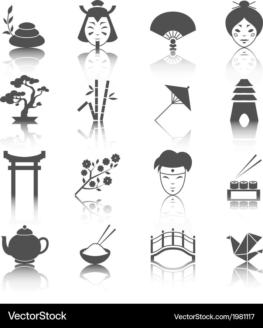 Japanese Cultural Icons vector image