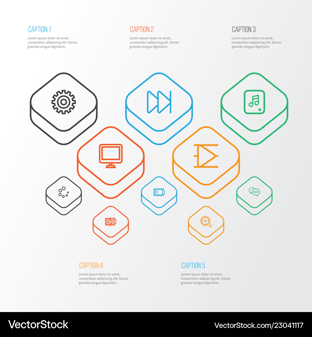 Music icons line style set with setting playlist Music icons line style set with setting playlist vector image
