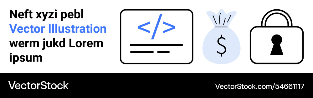 Programming finance and security symbols Vector Image