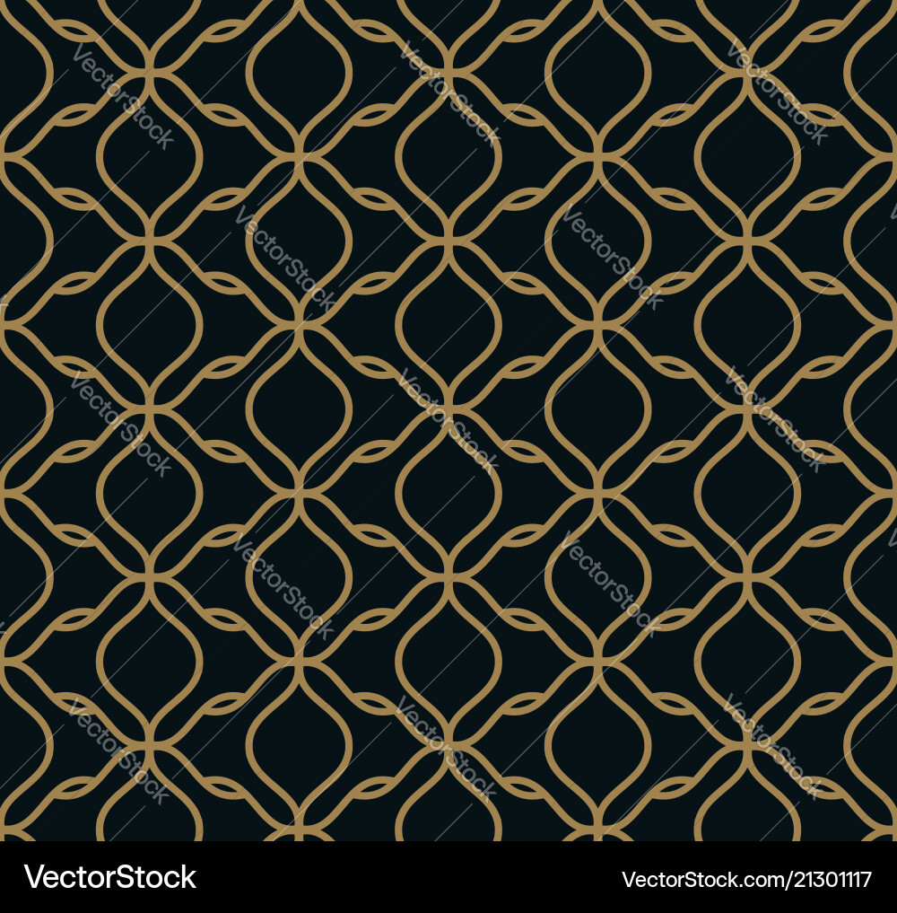 Seamless pattern of intersecting thin gold lines vector image
