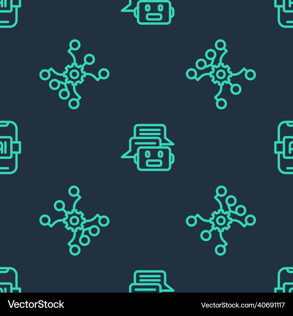 Set line chat bot neural network and artificial Set line chat bot neural network and artificial vector image