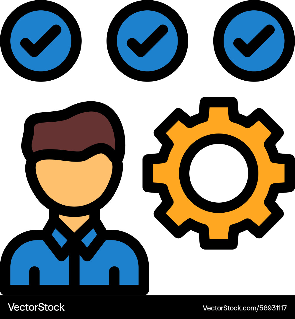 Skills line filled style icon design Vector Image